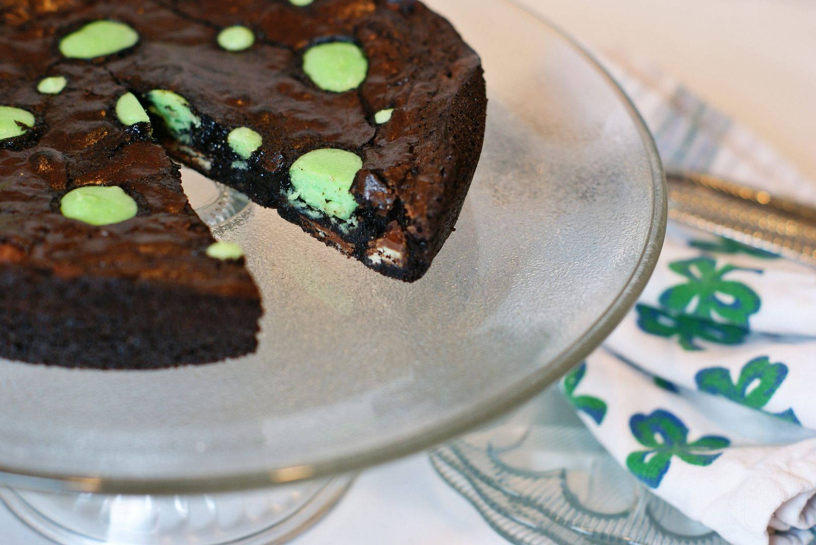 Mint Cream Cheese Brownies Bake at 350°